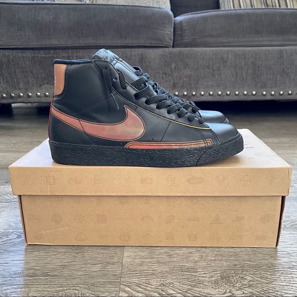 Nike Men's Blazer Hi Premium Black Varsity Red Size 9 (312457-003)